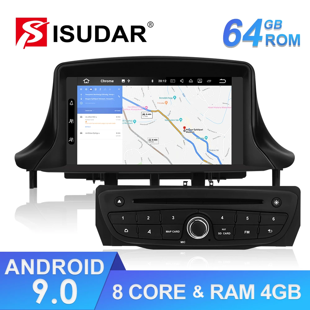 Isudar автомобильный мультимедийный плеер 2 Din Android 9 для Renault/Megane 3 Fluence Automotivo радио GSP