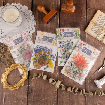 

20pcs/set Beautiful flowers plant decoration mini paper sticker decoration DIY album diary scrapbooking label sticker kawaii