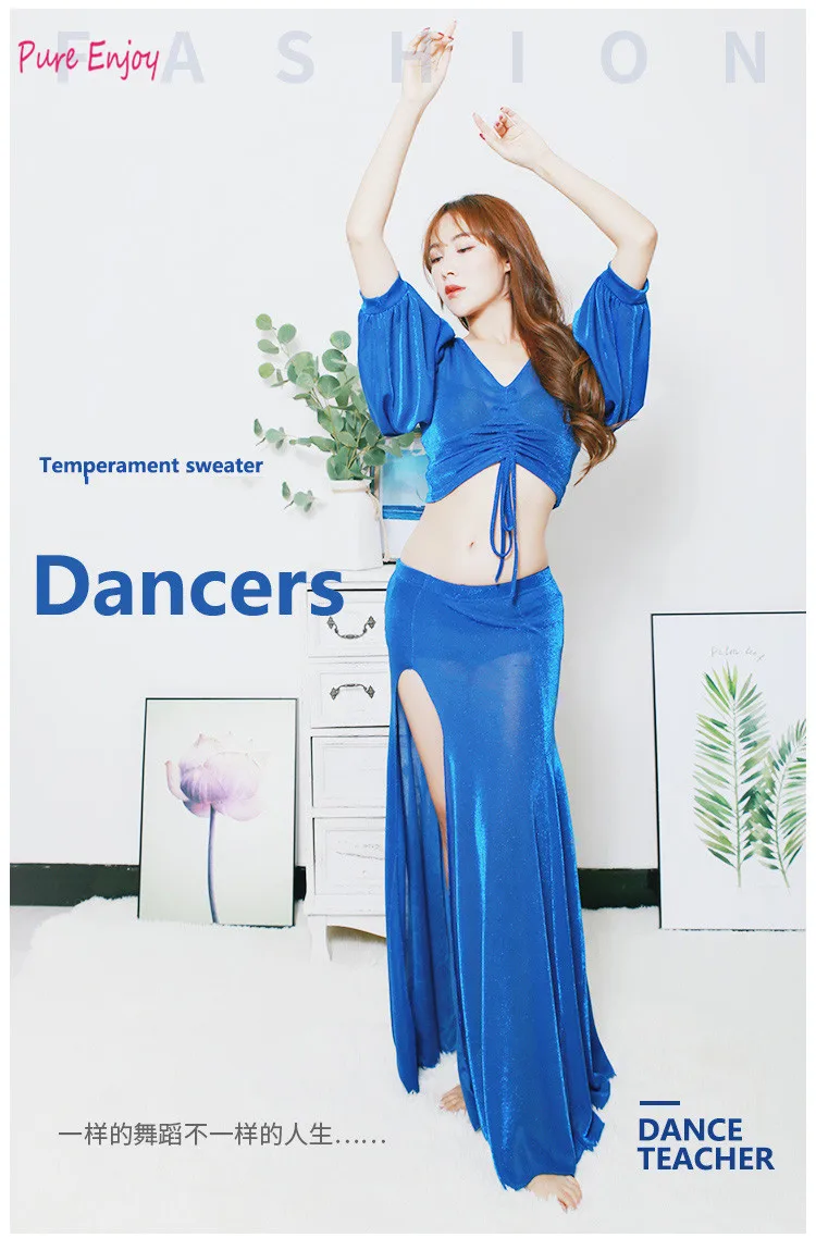 Belly Dance Практика одежды для начинающих Mesh Summer сексуальный топ длинный комплект юбки Восточные танцы Одежда для соревнований наряды