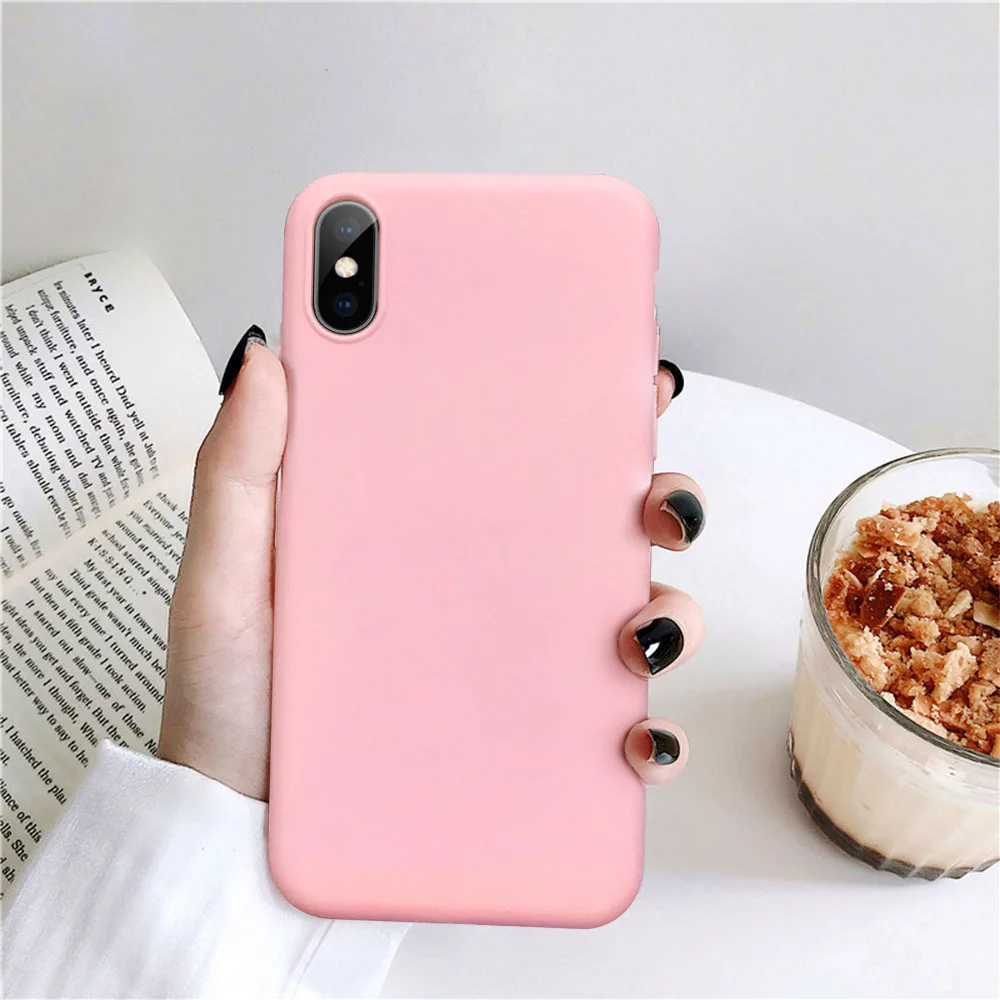 ТПУ карамельного цвета телефон чехол для iPhone 7 8 6 6S Plus X XS Max XR 5 5S SE Мягкий