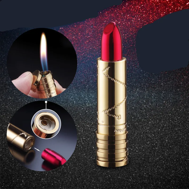 Ms. Lipstick металлическая турбо газовая Зажигалка Мини-зажигалки аксессуары для курения гаджеты для мужчин креативные электронные зажигалки