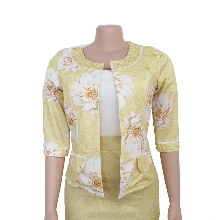 Plus size African women's printed dresses match coat Beautiful evening party dresses for lady African femme dresses