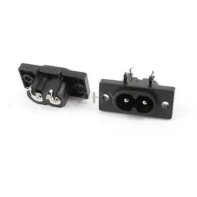 

AC 250V/2.5A PCB Board IEC320 C8 Male Inlet Plug Power Socket Adapter 2pcs