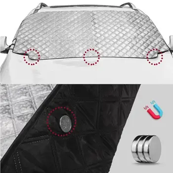 

145x111cm Magnetic Windshield Snow Cover with Sufficient Durability and Ruggedness Ice Frost Cover Sun Shade for Car SUV