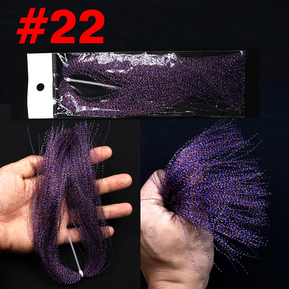 Isca de Pesca Jigging Cristal Flashabou Krystal Flash Fly Amarrando Streamer Ninfa Brilho 100paks 25 Iscas artificiais