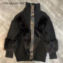 Толстый теплый свитер кардиган женский длинный абзац зимнее пальто Свободный Длинный рукав меховой свитер куртка manteau femme