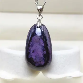 

100% Natural Purple Sugilite South Africa Pendant Water Drop 26x15x8mm For Women Men Reiki Stone Fashion Necklace AAAAA