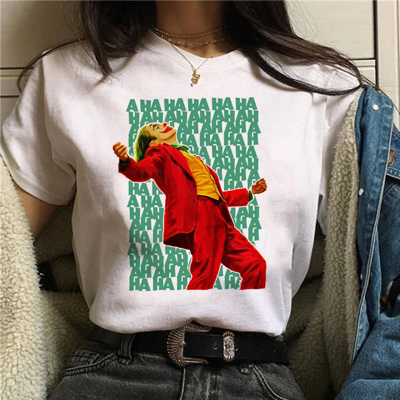 

Fashion Summer New White Casual female 80s 90s TShirt Unisex Streetwear T Shirt Joker 2019 Joaquin Phoenix Funny T-shirt women