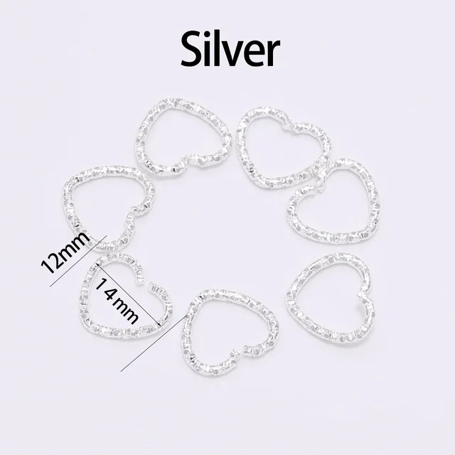 50-100pcs 8-20mm Round Jump Rings Twisted Open Split Rings jump rings Connector For Jewelry Makings Findings Supplies DIY Silver-heart