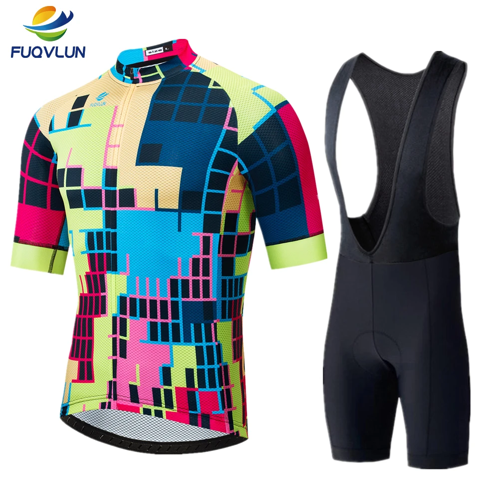 FUQVLUN Pro Cycling Set MTB Bicycle Wear Maillot Ropa Ciclismo 3 Colors Bike Uniform Cycling Jersey Set Cycling Clothing - Цвет: Set