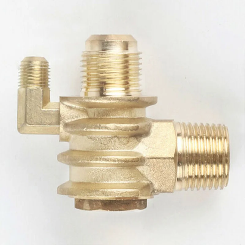Golden Male 3 Way Brass Thread Air Compressor Check Valve Connector Tool T.AW 