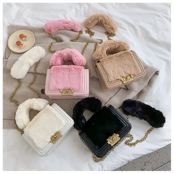 

TOYOOSKY Famous Designer Brand Women Soft Handbags Fur Luxury Elegant Ladies Fashion Crossbody Shoulder 2020 Female Bags