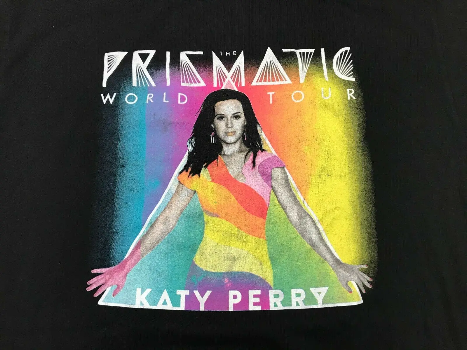 

KATY PERRY PRISMATIC World Tour 2014 Pop Rock Disco Concert Promo T-Shirt L Fashion Design Free Shipping