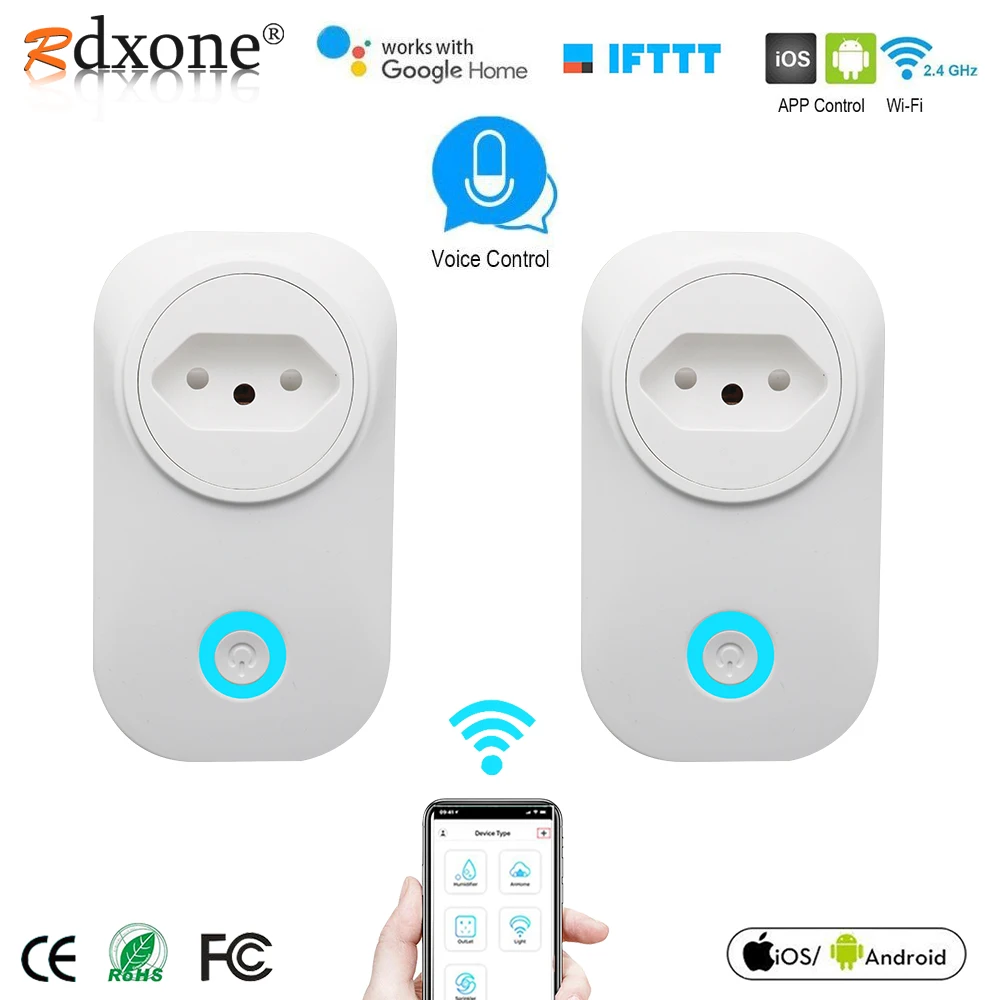 WIFI Smart Brazil Plug with  Power Monitor BR Smart Socket Wireless Outlet Voice Control Work with Alexa Google home