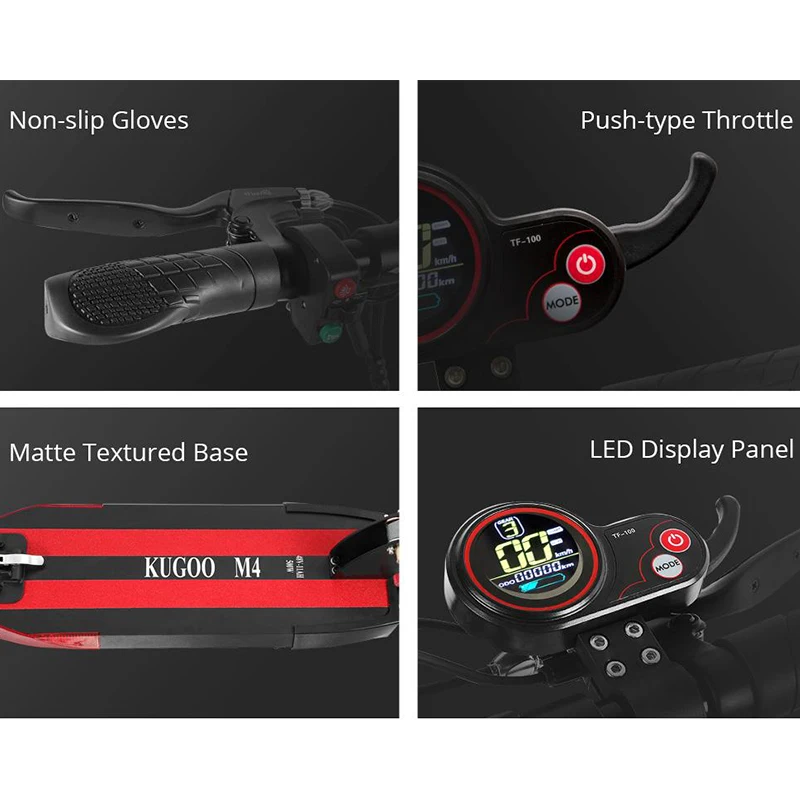 Top KUGOO KIRIN M4 Folding Electric Offroad Scooter 500W Brushless Motor 3 Speed Modes Dual Disc Brake Max Speed 43KM/h 45KM Range 2