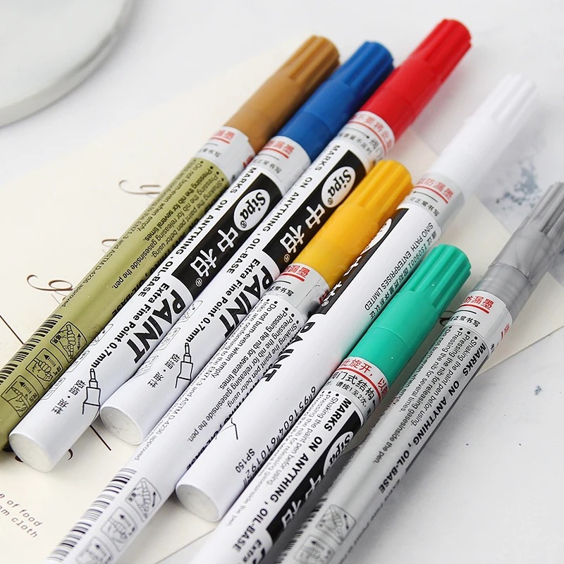 AngelHere Store 1 шт. 0,7 мм быстросохнущая Перманентная маркерная Ручка DIY ручка для рисования Обучающие канцелярские принадлежности для студентов учебный подарок