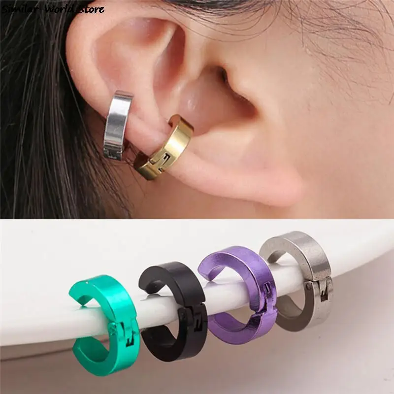 1 pcs Man Titanium Steel Earrings Ear Clip Ears Buckle Women Earrings Jewelry Ear clip without pierced ears