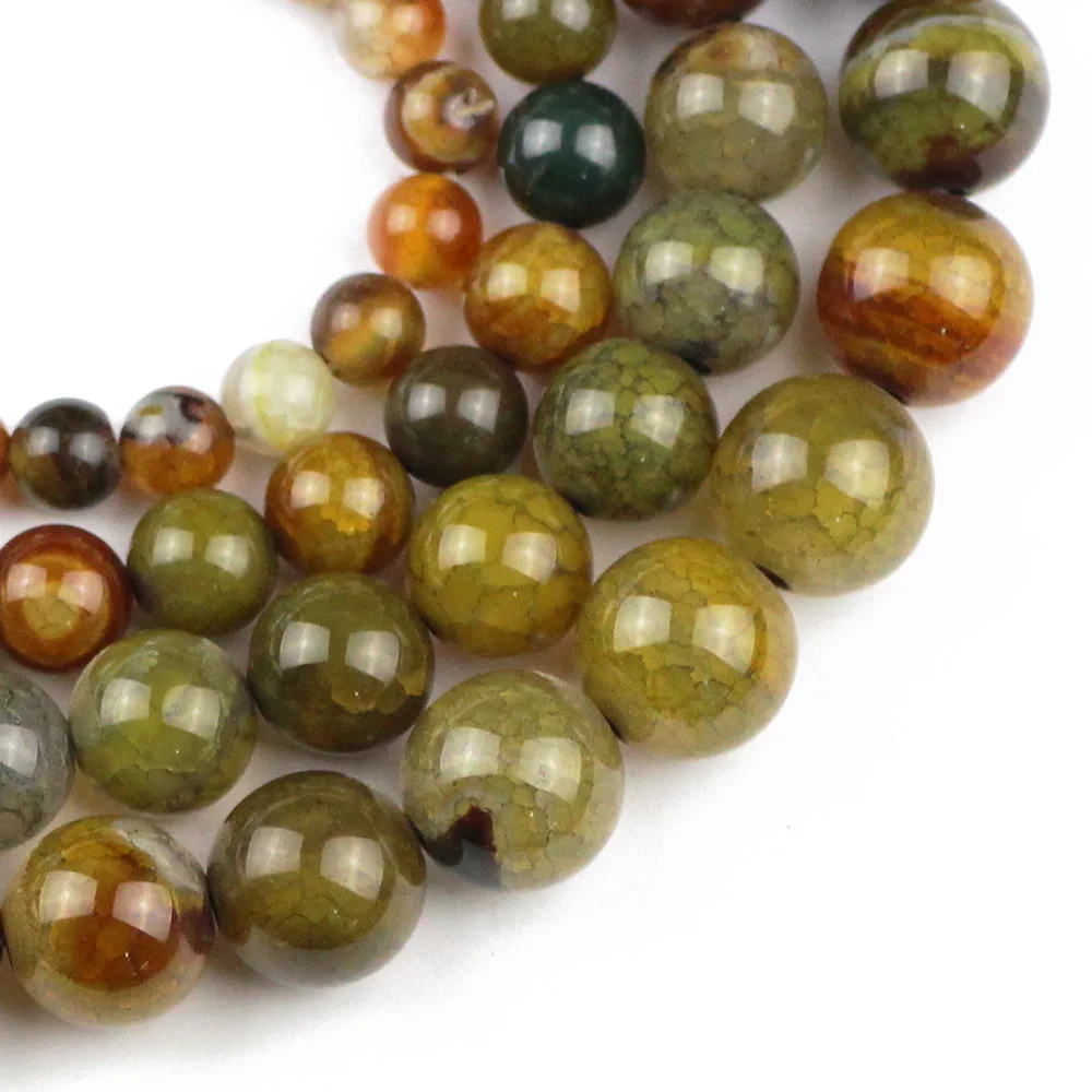 

YHBZRET Natural carnelian Tea dragon pattern Stone Spacer Loose Beads For Jewelry making 6/8/10/12MM Bracelet Accessories diy