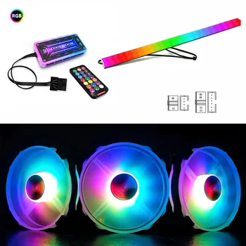 

PH2 Desktop Computer Of Rainbow RGB Silent Fan Controller With Additional LED Lights Colorful Color-changing Remote Controller