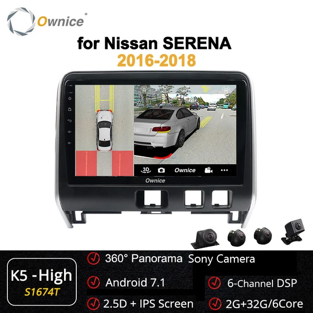 K5-High Ownice 4G 64G 8 ядерный DSP Android 9,0 360 панорама автомобиля радио gps навигация SPDIF 4G Автомобильный dvd-плеер для Nissan Serena - Цвет: K5-High