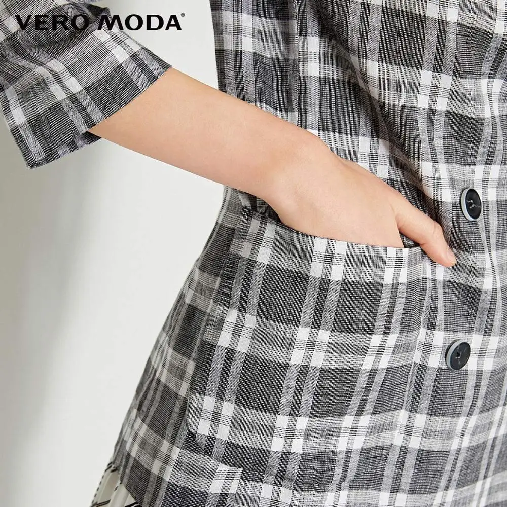 Vero Moda женский льняной клетчатый Тонкий Блейзер | 319208534