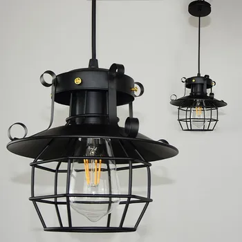 

38# Industrial Ceiling Lamp Vintage Industrial Style Metal Fishermans Cage Ceiling LED Light Lamp Shades Hallway