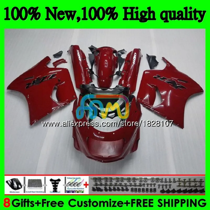 Корпус для KAWASAKI ZX-11R ZZR 1100ZZR1100 ZX11 R ZZR-1100 7BS.14 ZX-11 ZX 11R ZX11R 90 91 92 1990 1991 все темно-красный