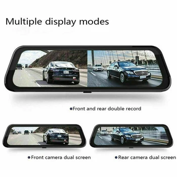 

Rear Car DVR View 10inch Touchscreen Dual Lens 1080P Mirror Dash Camera 500 mAh Interior