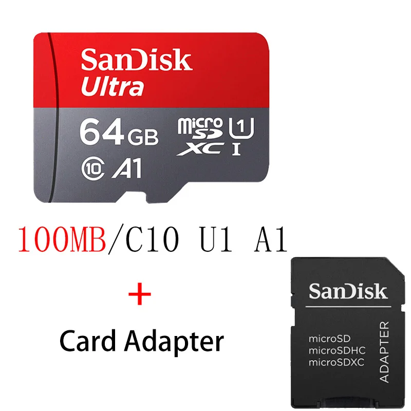 QUNC-064G-KT2 Sandisk Ultra Micro SD 128 ГБ 32 ГБ 64 Гб 256 Гб 16 Гб 400 Гб Micro SD карта SD/TF флэш-карта памяти 32 64 128 Гб microSD для телефона - Емкость: QUNC-064G-KT2