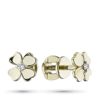 

Pusety of yellow gold with diamond e0301ps04202805