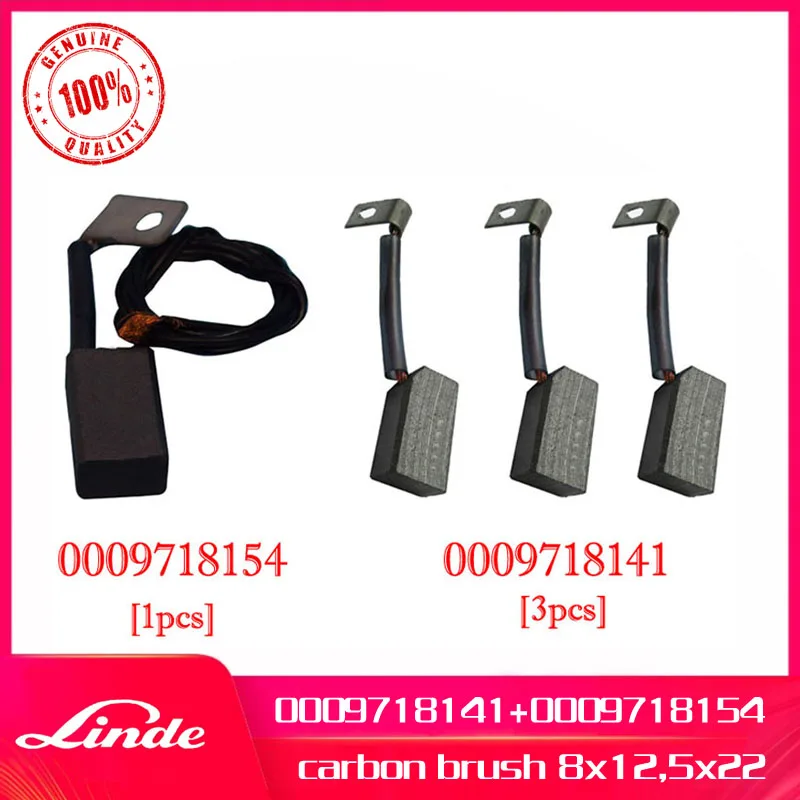 

Linde forklift new genuine carbon brush 0009718141 [3pcs] + 0009718154 [1pcs] used on 322 324 electric truck E12 E14 E15 E16 E18