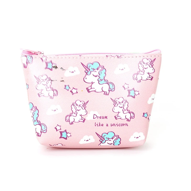 Сумки для женщин, кошельки с единорогом, держатель для монет, Kawaii, животные, единорог, фламинго, мини кошелек, маленькая сумка, Детская сумочка на молнии, подарок - Цвет: CB1042PK