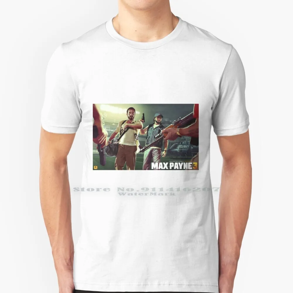 Max Payne 3 Football Pitch Gunfight T Shirt 100% Puro Cotone Max Payne Gaming Games Videogioco Max Payne 3 Game Action Game