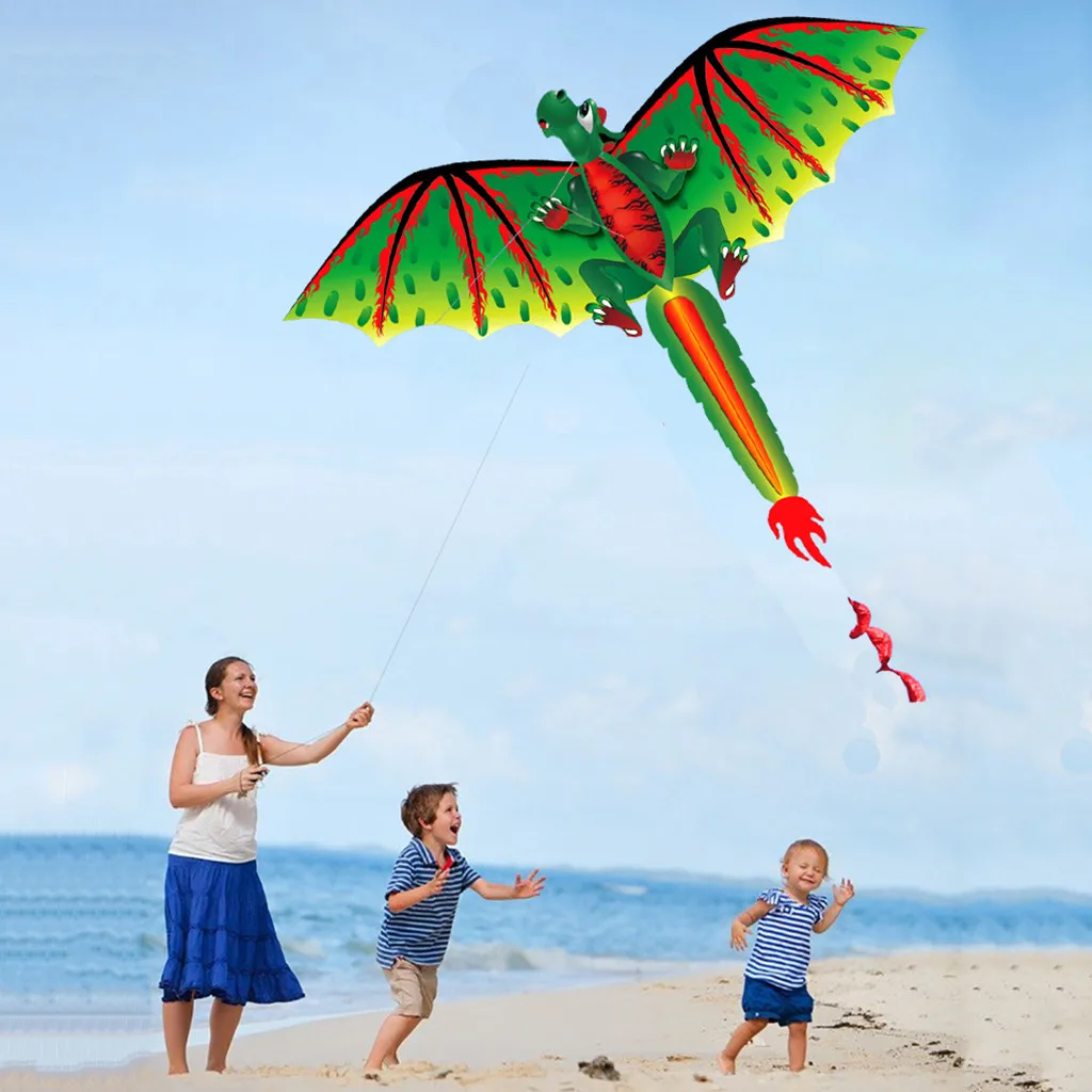 3D D-ragon K-ite Kid Toy Fun Outdoor Flying Activity Game Children With Tail Famliy Kids toys kite flying outdoor воздушный змей