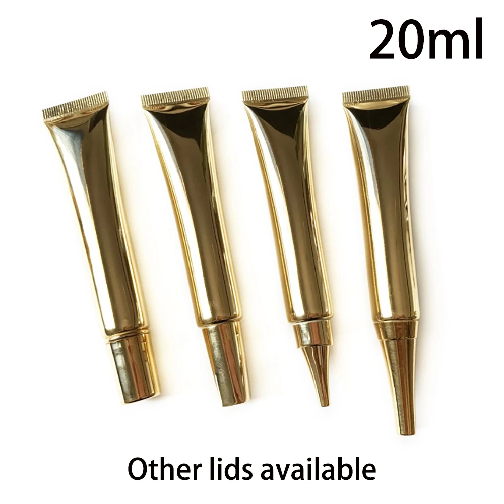 

Free Shipping Gold 20ml Plastic Lip Gloss Tube Empty 20g Cosmetic Eye Cream Squeeze Soft Bottle Shiny Lipgloss Containers 30pcs