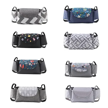 

Storage Bags Floral Print Multipurpose Mummy Bags Hanging Basket for Baby Carriage Baby stroller bag storage bags