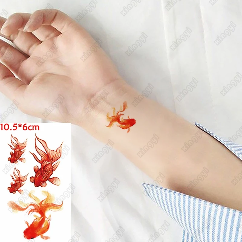 

Waterproof Temporary Tattoo Sticker Goldfish Pisces Tai Chi 3d Butterfly Body Art Flash Tatoo Fake Tatto for Woman Men Child