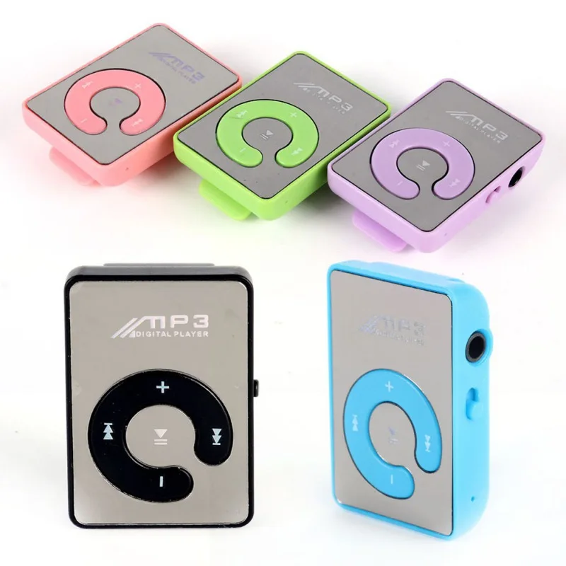 

Newest Mp3 Player Mini Mirror Clip USB Digital Mp3 Music Player Support 8GB SD TF Card Portable Color Mp3 Music Player Popular