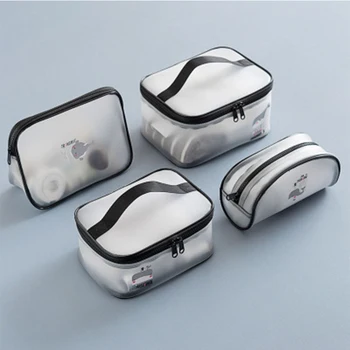 

New fashion transparent ladies cosmetic bag portable travel large-capacity multifunctional cosmetic storage box toilet bags