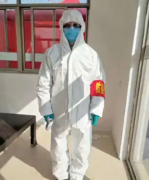 

Outdoor White Coverall Hazmat Suit Protection Protective Disposable Laboratory Factory Hospital Safety Clothing Surgical Suit