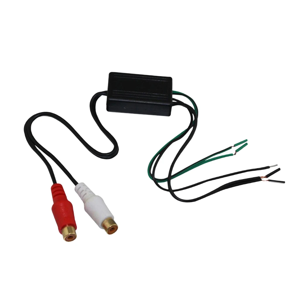 AUDIO VIDEO CAR SPEAKER WIRE TO RCA HI/LOW ADAPTER CONVERTER LINE LEVEL OUTPUT