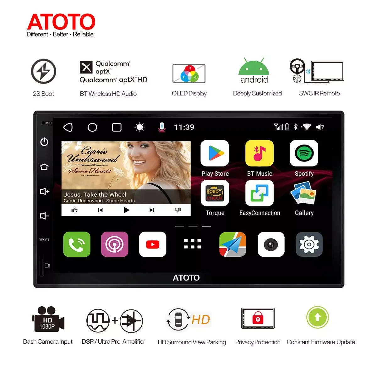 ATOTO S8 Premium 21 languages Car in-Dash Navigation Stereo Radios Car Audio Video Multimedia Players Support  IOS and Android