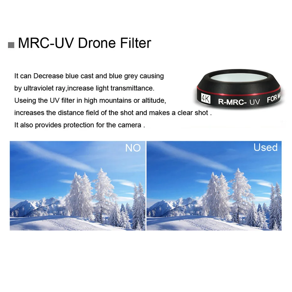 Filtre STAR pour drone DJI créant un effet d'étoile sur les sources lumineuses