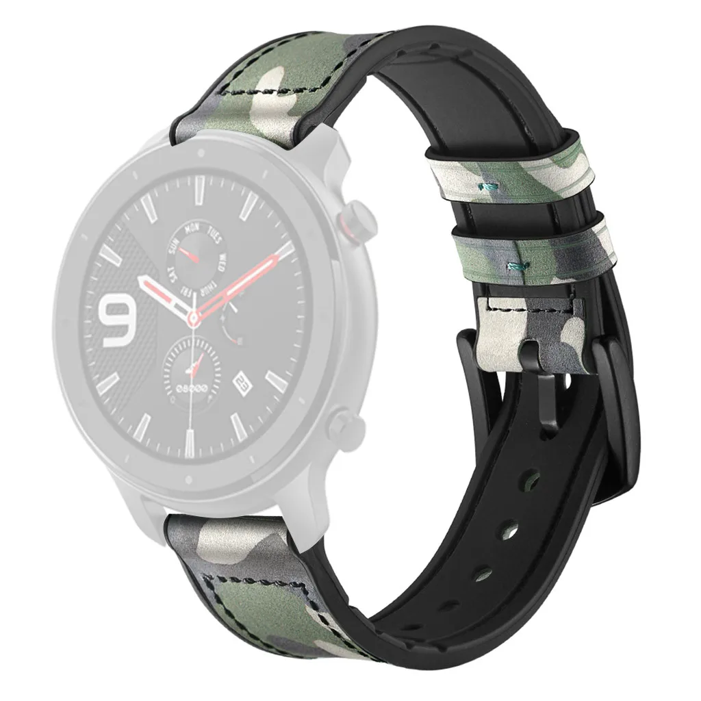 Сменные часы браслет кожаный полосатый ремешок для AMAZFIT GTR Смарт часы 42 мм 47 мм