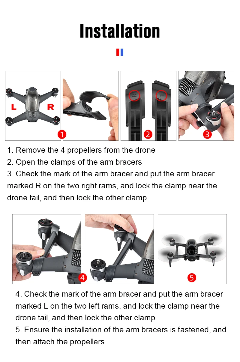 gopro drone Removable Arm Bracers Lightweight Design Won't Brone Heavy They Are Used To Increase The Stength Of The Drone Arms  For DJI FPV best drones for beginners