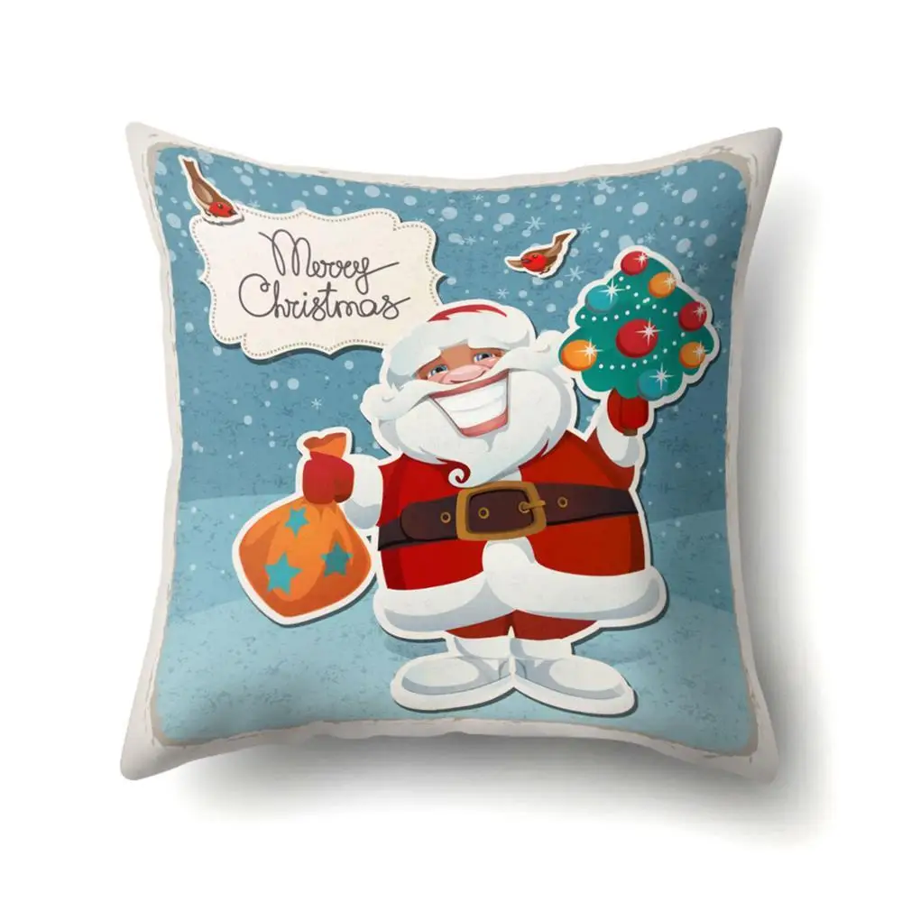 Рождественская наволочка для подушки с Санта Клаусом и снежинками, декоративная подушка для дома, спальни, дивана, кровати, полиэфирная наволочка, 40543 - Цвет: 2BZ-40543-318