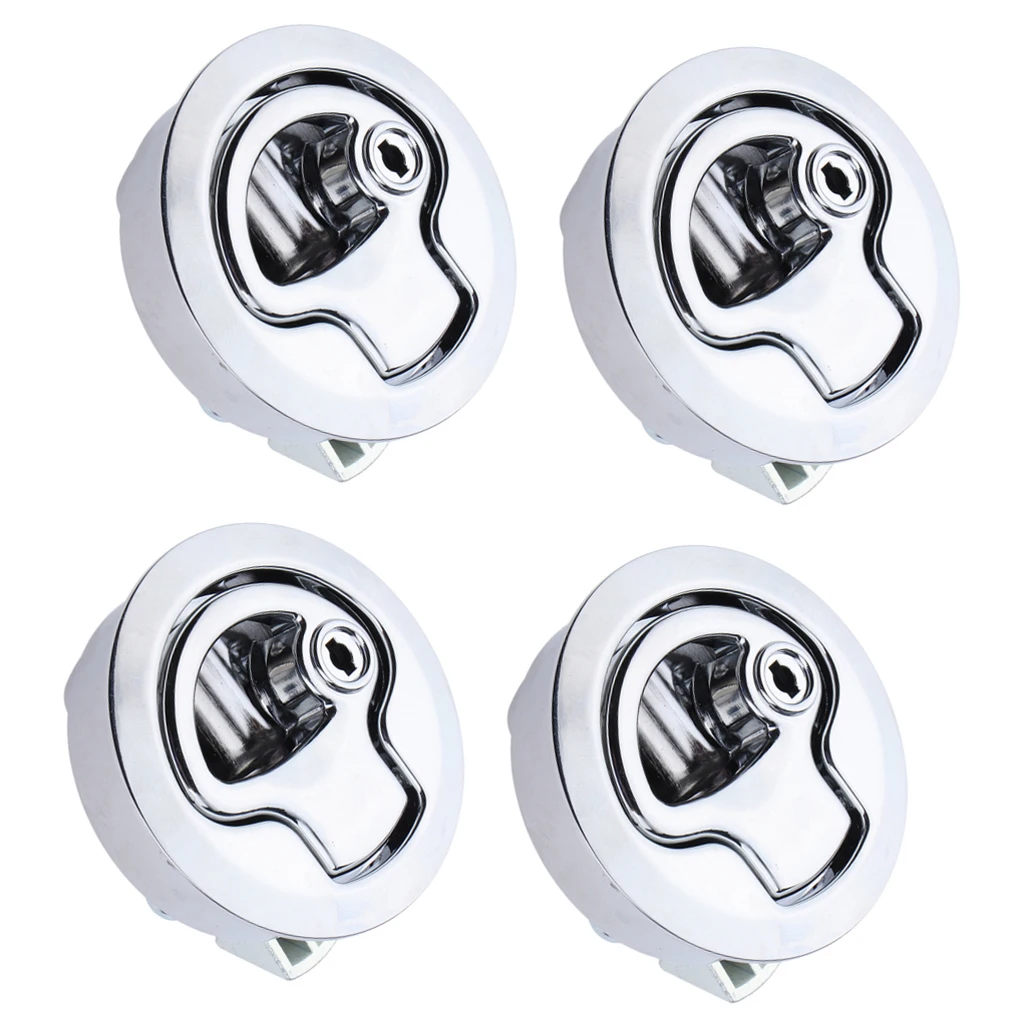 4 Set Boat Hatch Latch Pull Marine 50mm Flush Mount Pull Latches Round