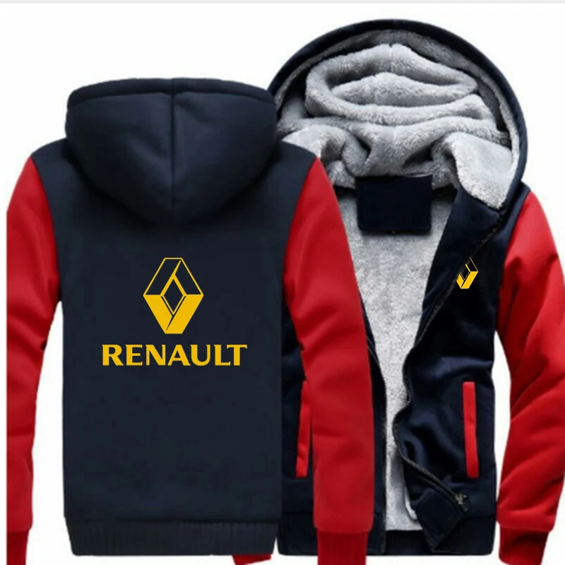 Мужская марка автомобиля Renault желтая куртка с капюшоном на молнии с логотипом зимняя унисекс Повседневная утепленная куртка толстовка Харадзюку в стиле панк