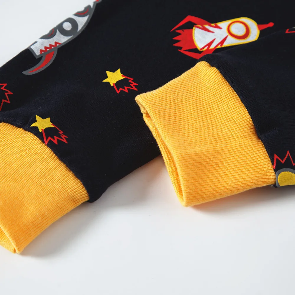 Детские пижамные комплекты модная одежда для сна с рисунком из мультфильмов для мальчиков и девочек детская хлопковая одежда для сна Домашняя одежда новая осенне-зимняя одежда