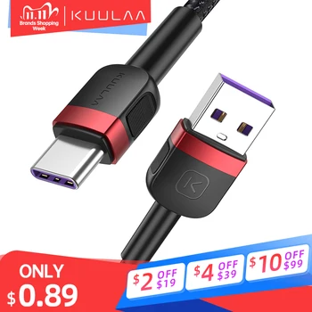  KUULAA USB Type C кабель для Redmi Note 9 8 7 USB C кабель Быстрая зарядка для Xiaomi poco x3 nfc USB C быстрое зарядное устройство USBC кабель для передачи данных 